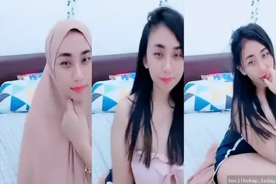 Cewek Hijab Polos Lepas Kendali Di Live